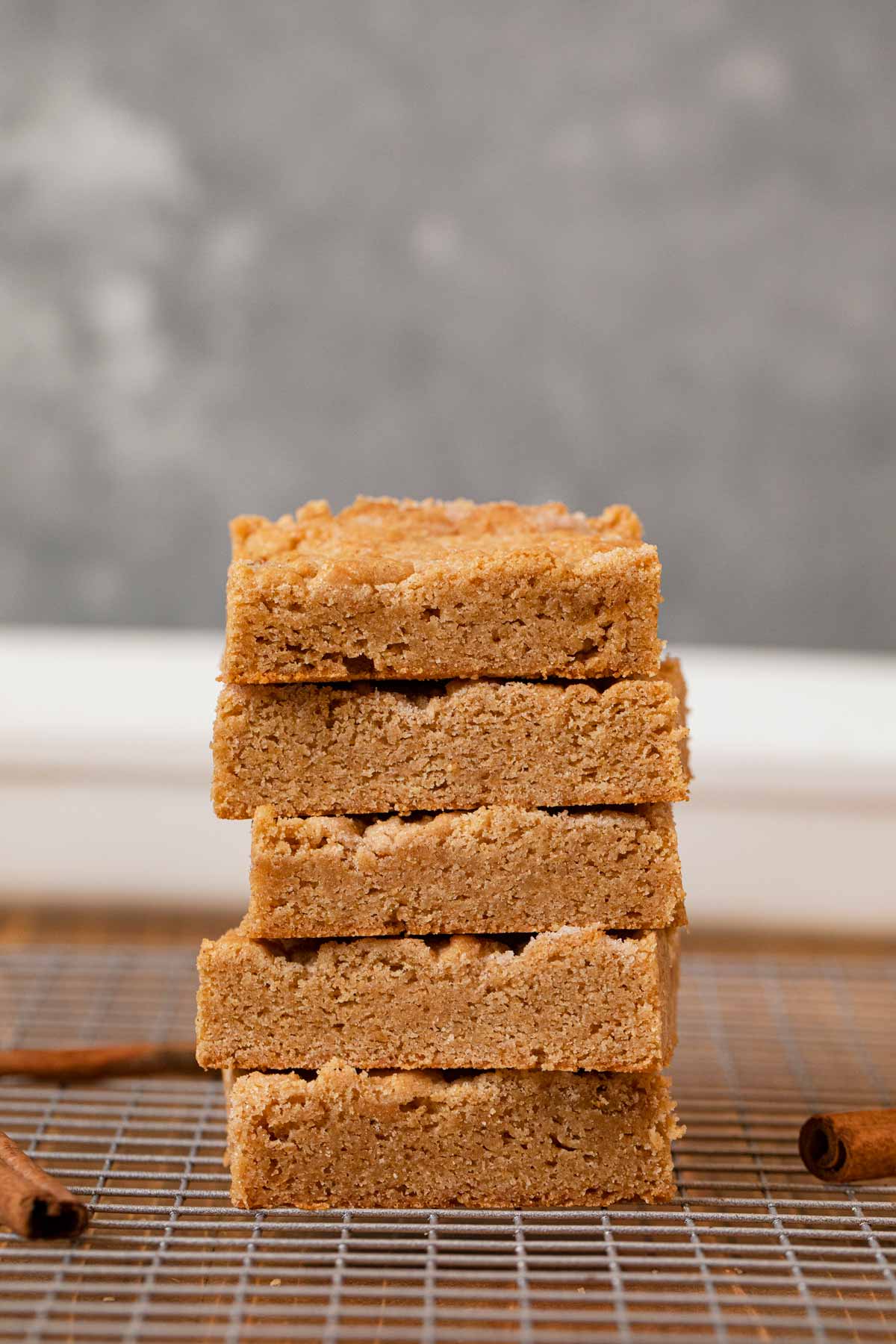 Snickerdoodle Bars in stack