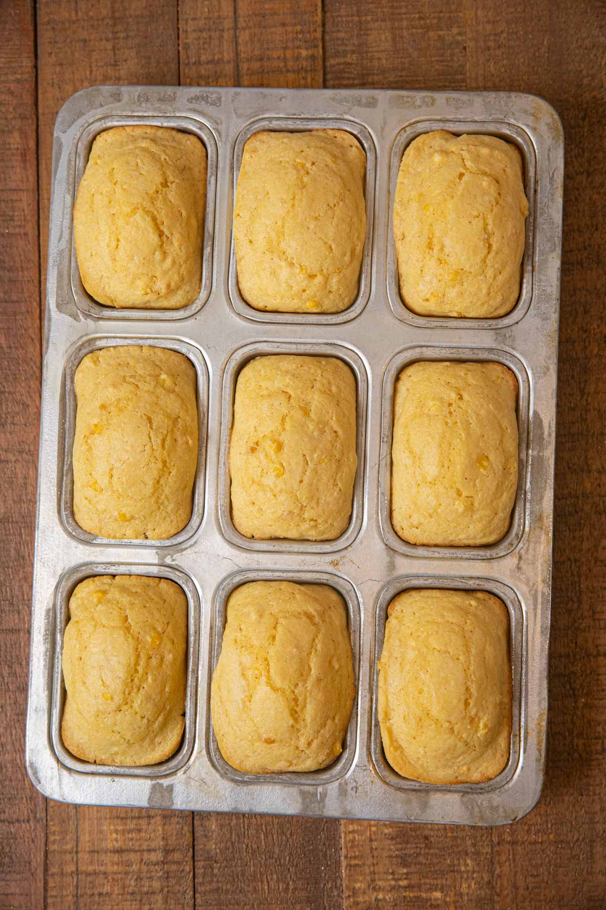 Souplantation Cornbread loaves in mini-loaf pan