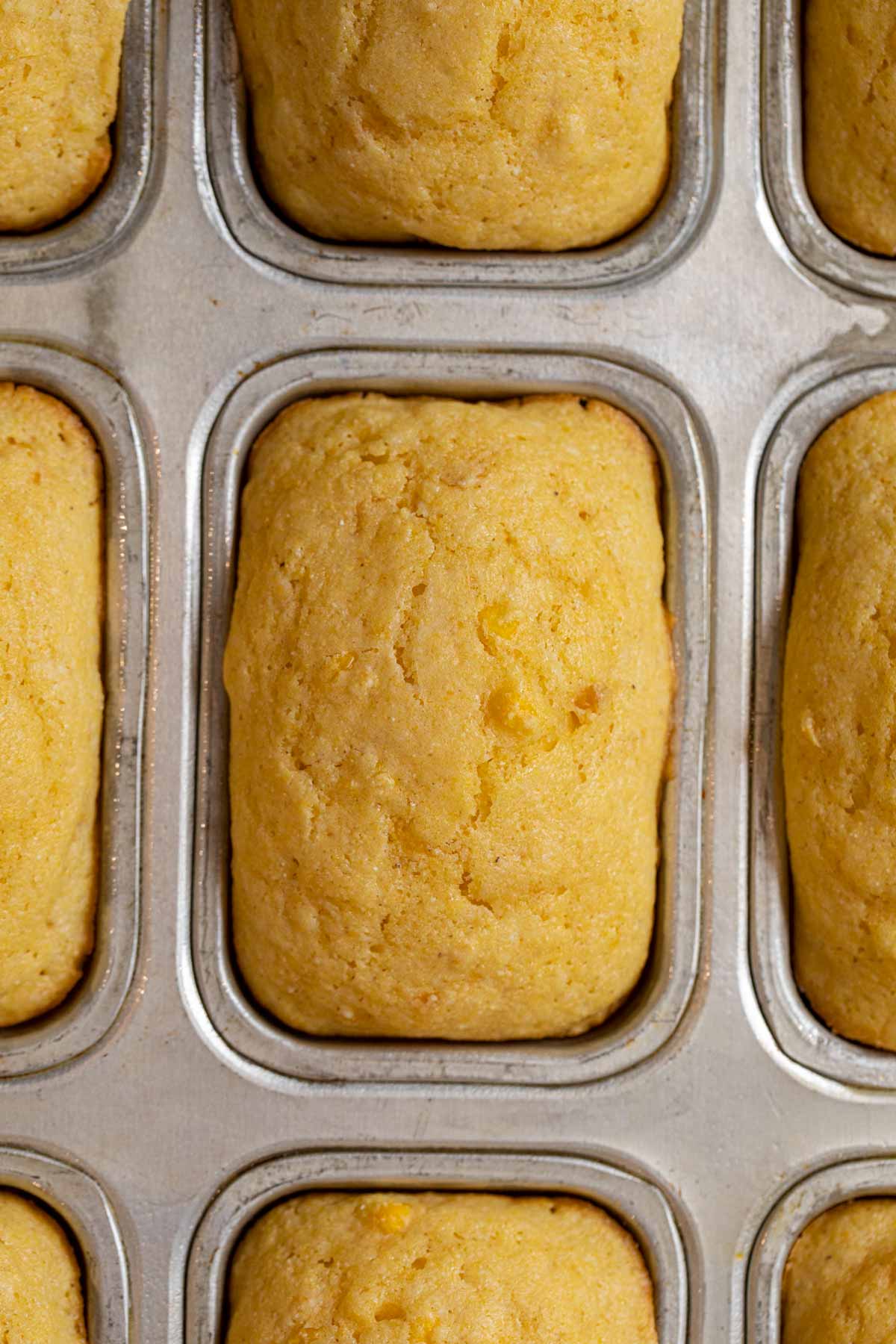 Souplantation Cornbread loaves in mini-loaf pan