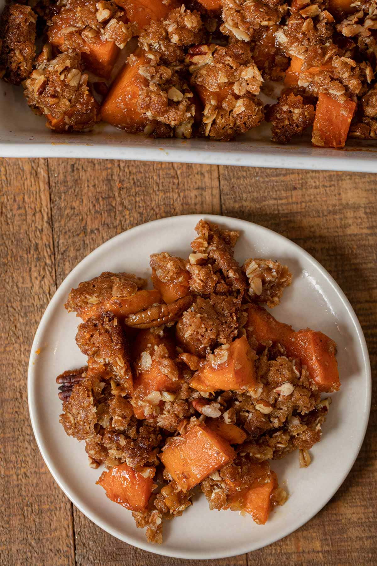 Sweet Potato Crisp on plate