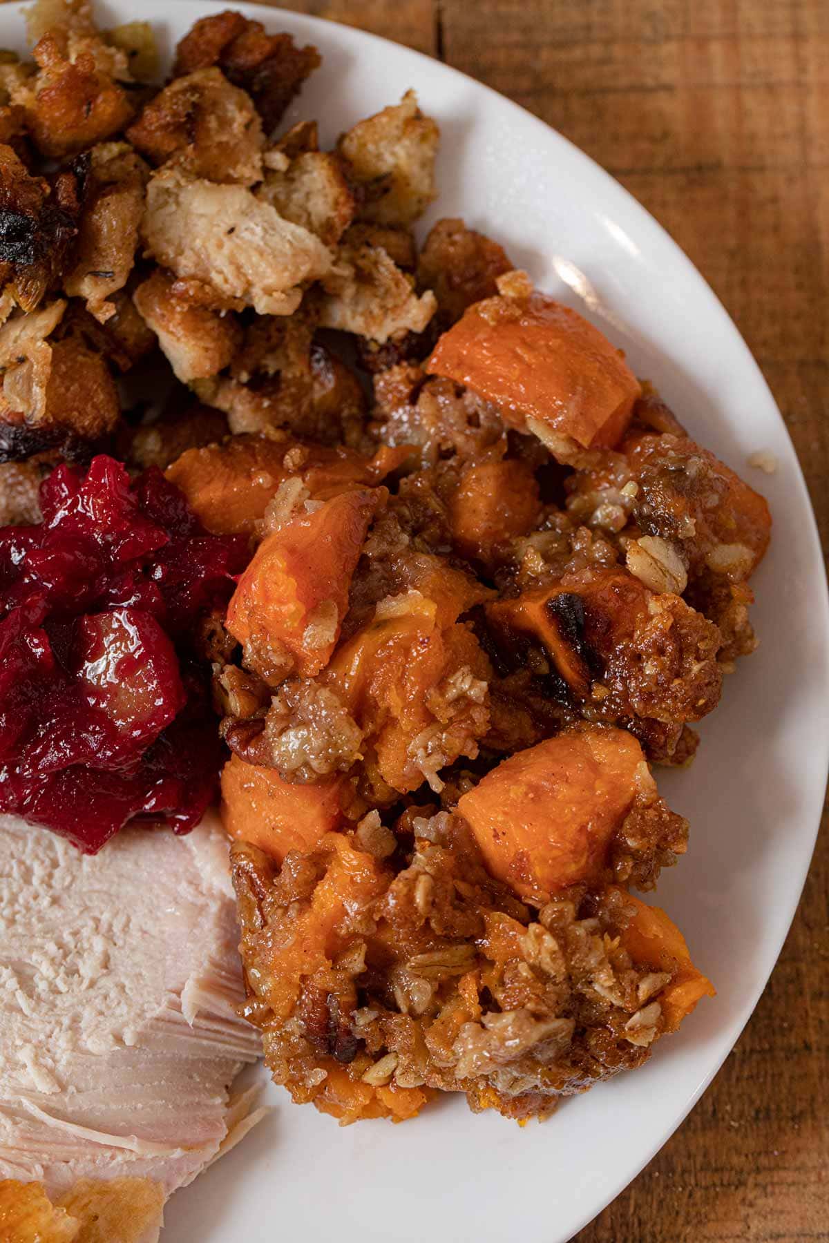 Sweet Potato Crisp on Thanksgiving plate