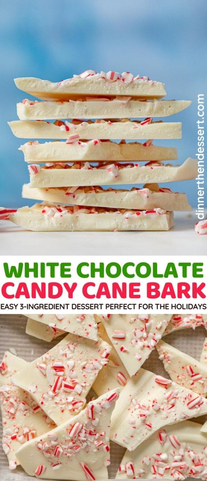 White Chocolate Candy Cane Bark (3 Ingredients!) Dinner, then Dessert