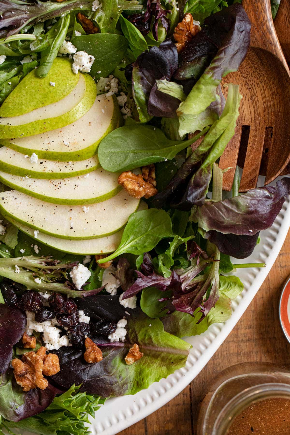 top-down view of Winter Pear Salad