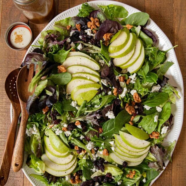 top-down view of Winter Pear Salad