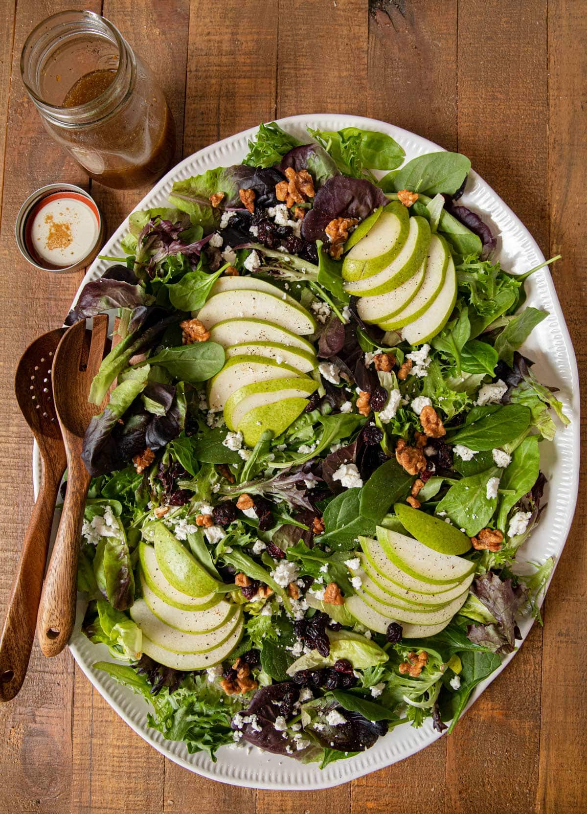 top-down view of Winter Pear Salad