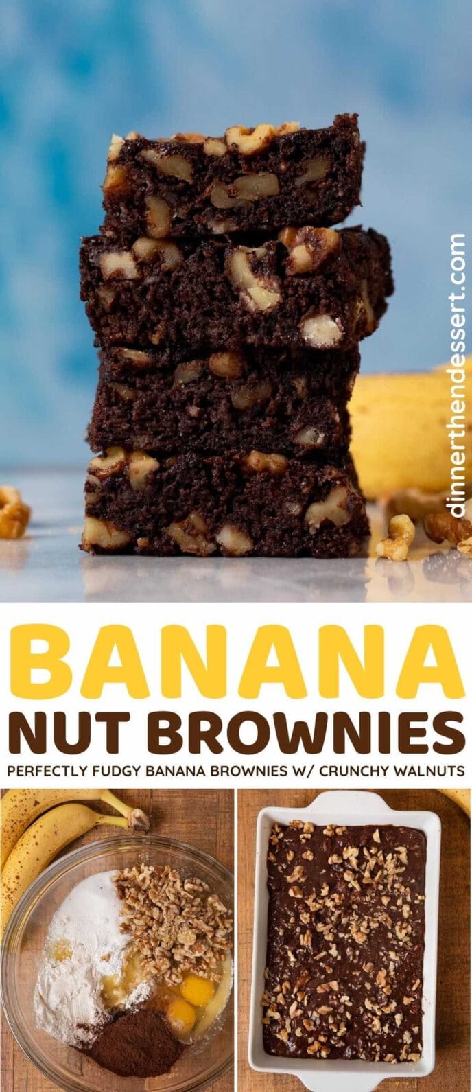 Banana Nut Brownies collage