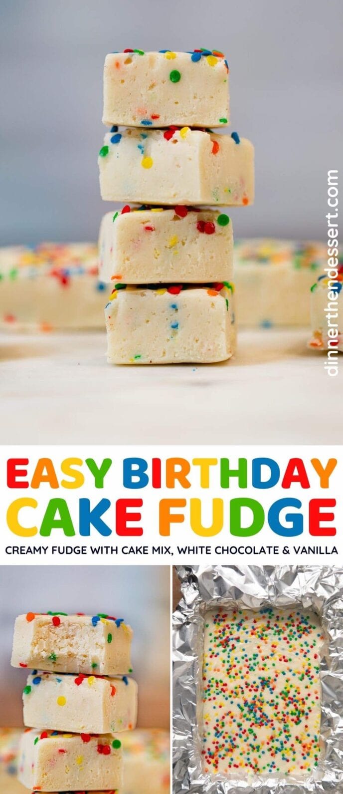 Birthday Cake Fudge collage