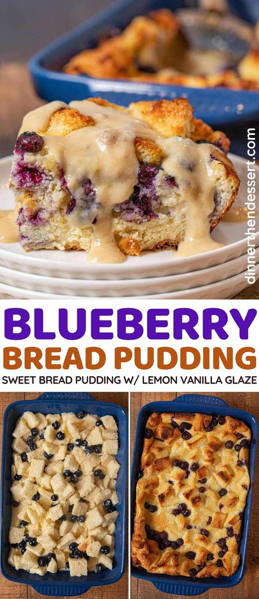 Blueberry Bread Pudding collage