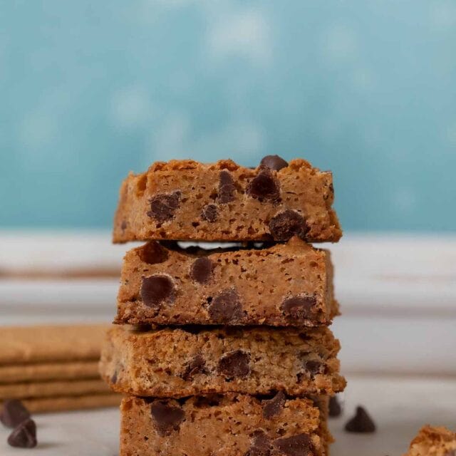 Chewy Graham Cracker Bars in stack