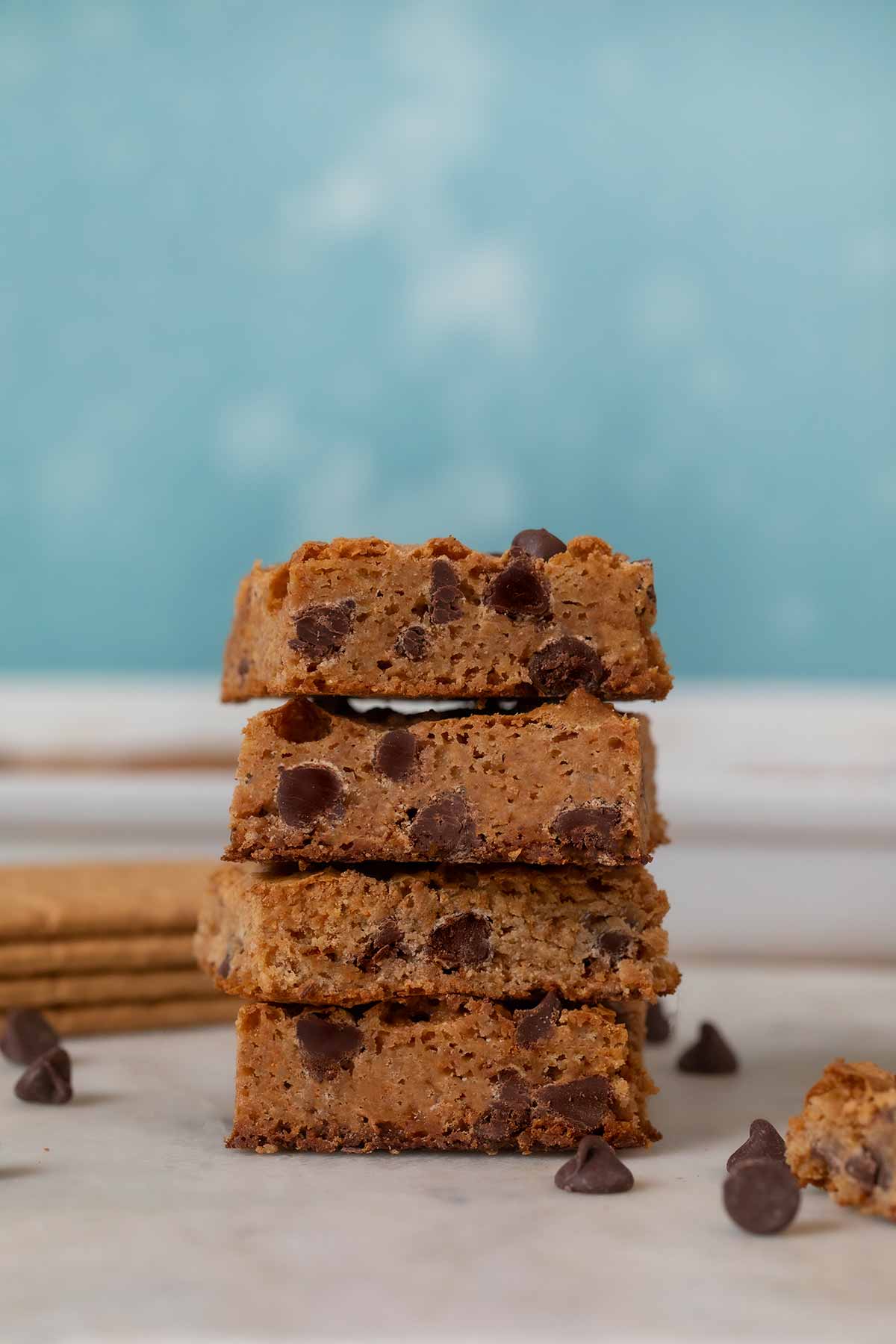 Chewy Graham Cracker Bars in stack