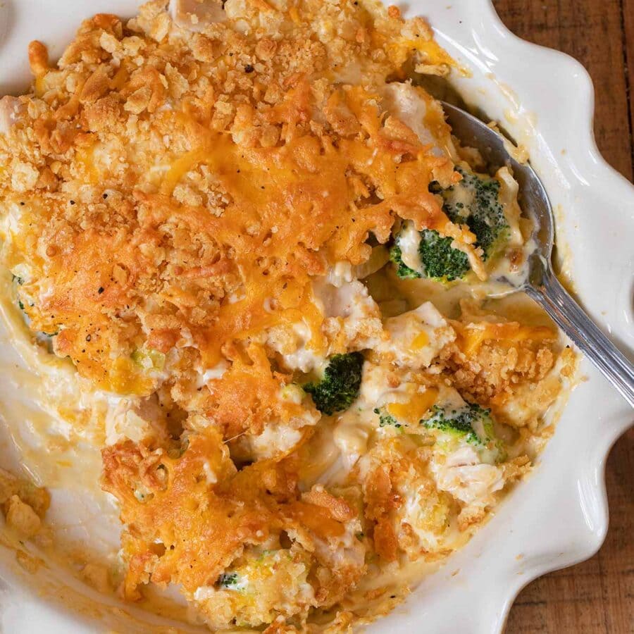 Chicken Divan in pie plate
