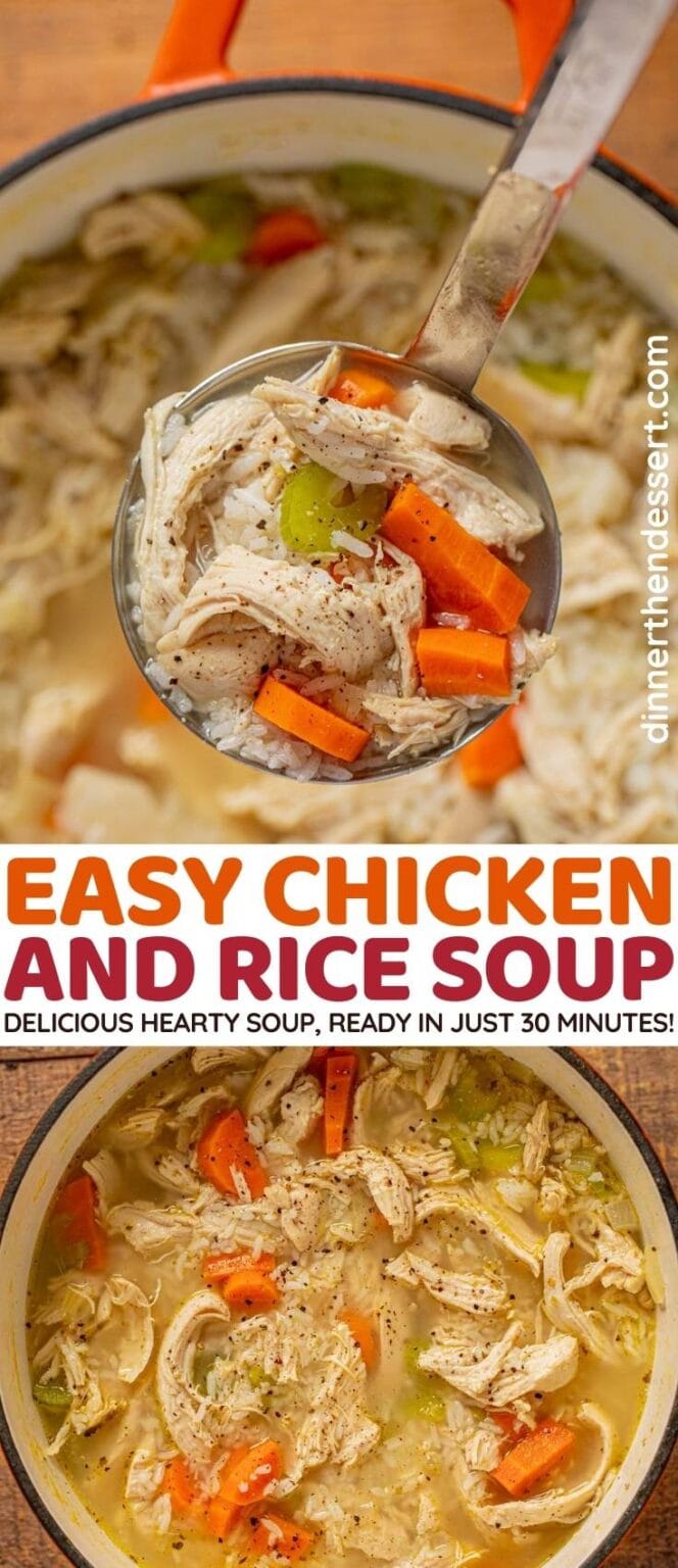 Easy Chicken and Rice Soup Recipe - Dinner, then Dessert