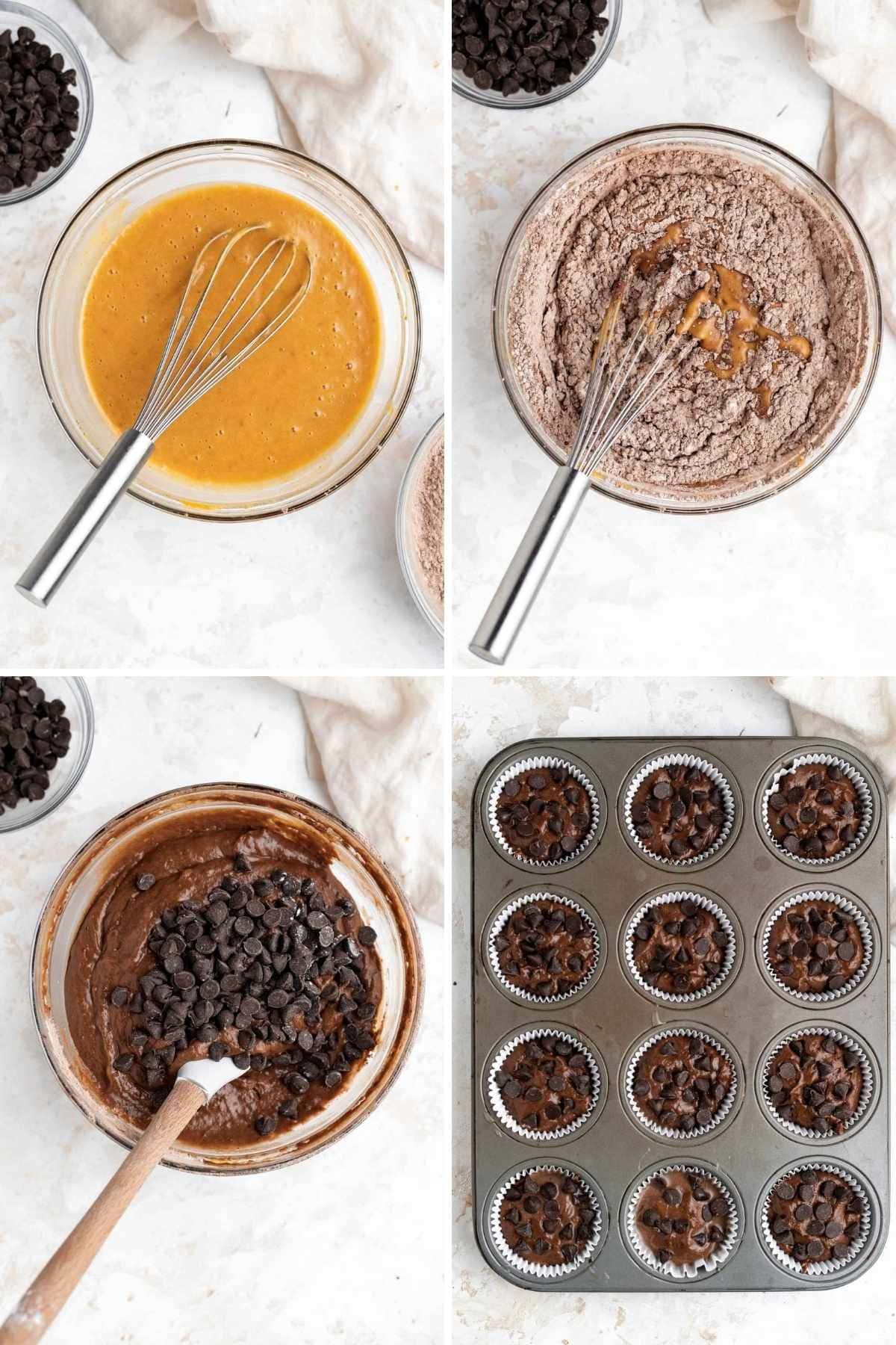 Chocolate Pumpkin Muffins Collage