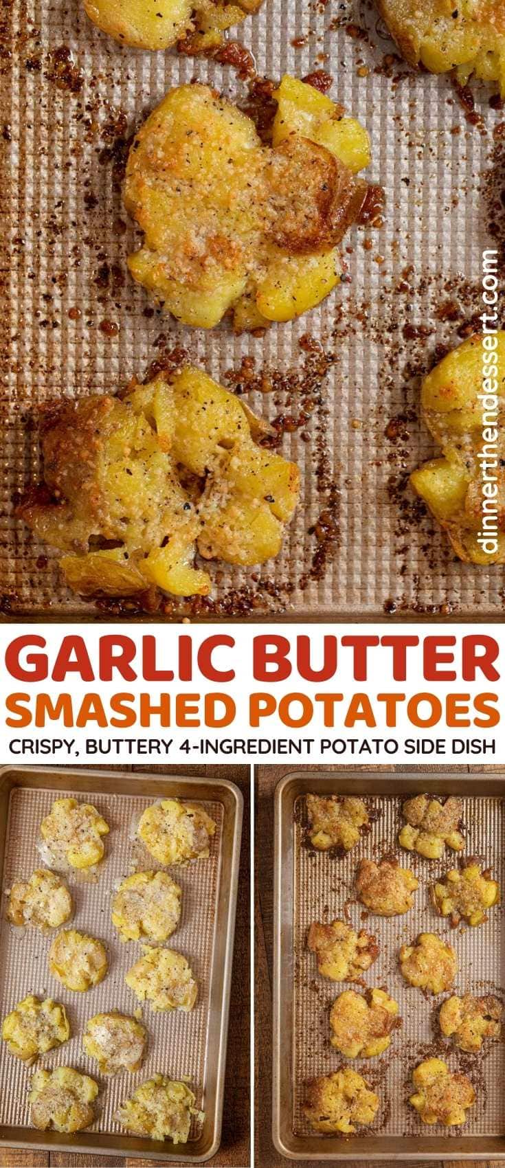 Crispy Garlic Butter Parmesan Smashed Potatoes