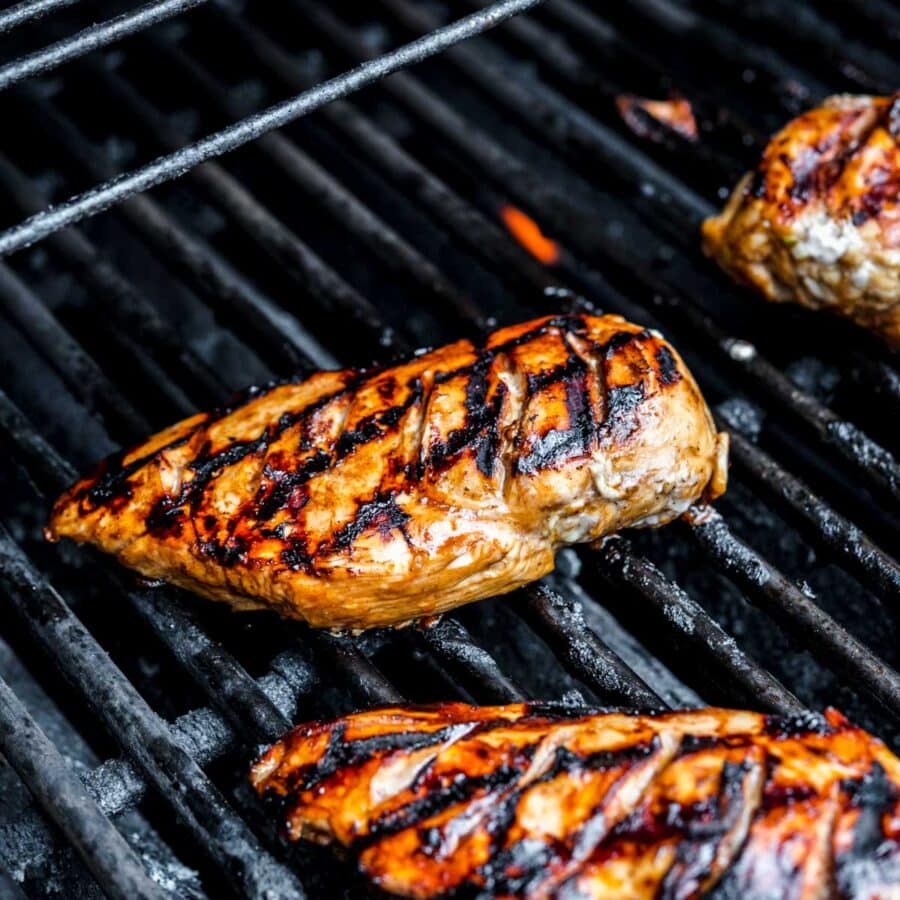 Grilled Chicken Marinade chicken on grill