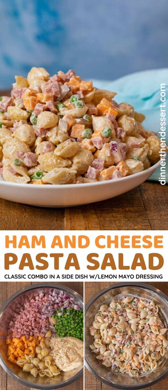 Ham and Cheese Pasta Salad Collage