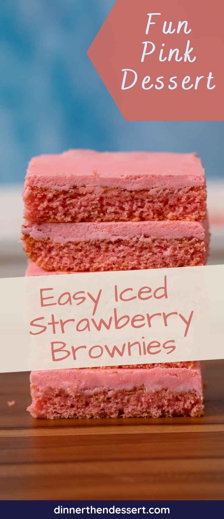 Iced Strawberry Brownies Pin 1