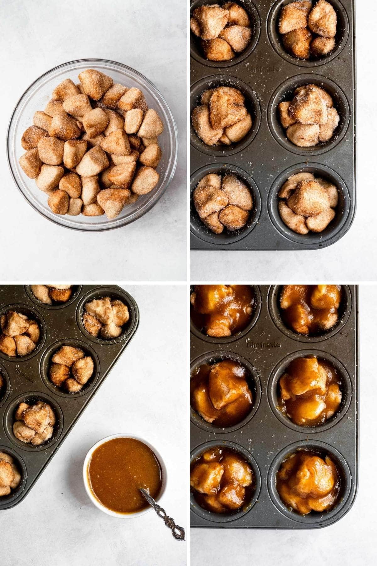 Prep steps for Monkey Bread Muffins