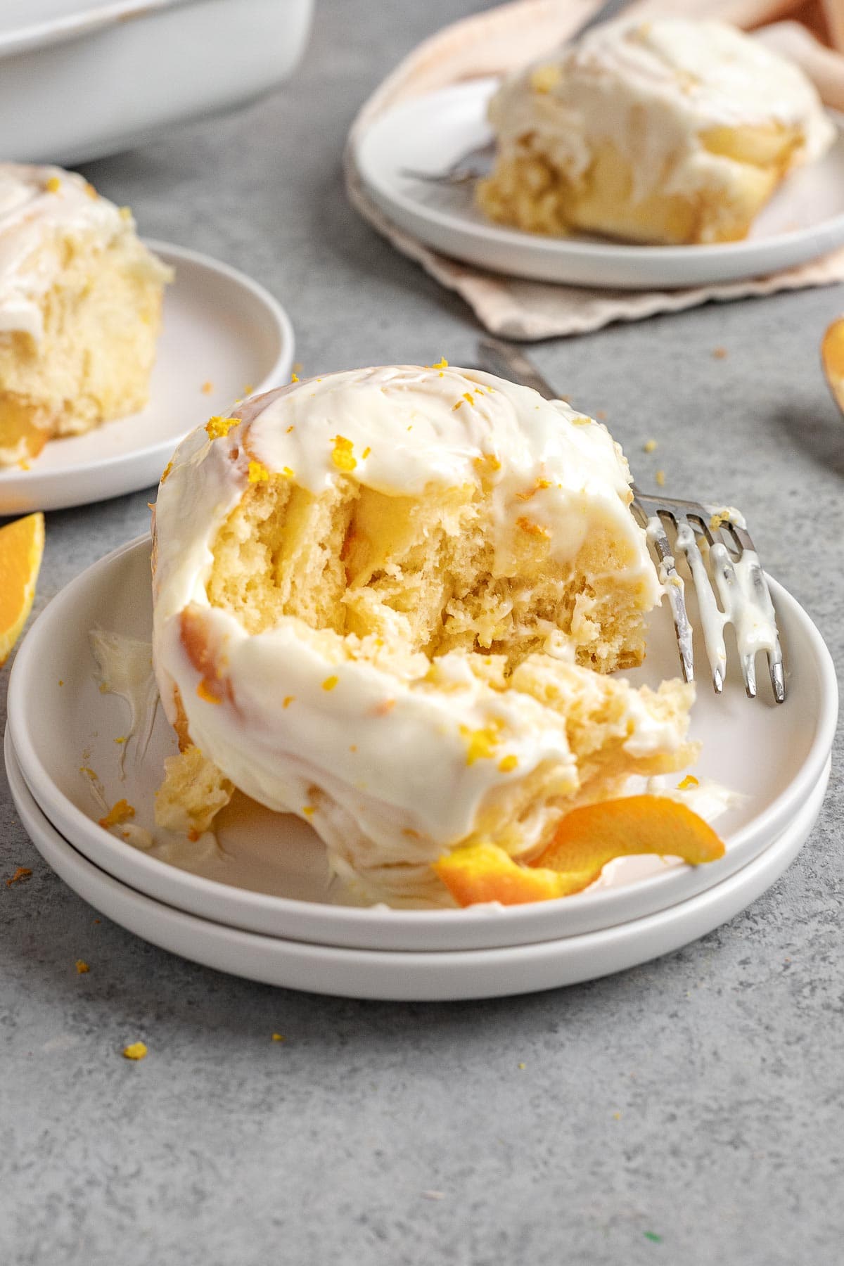 Orange Rolls on serving plate