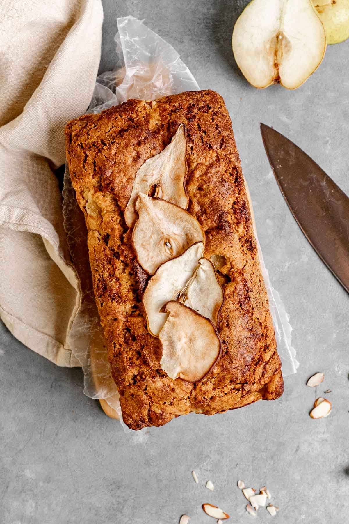 Pear Bread baked from top