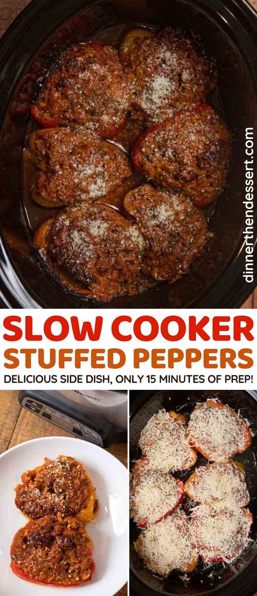 Slow Cooker Stuffed Peppers collage