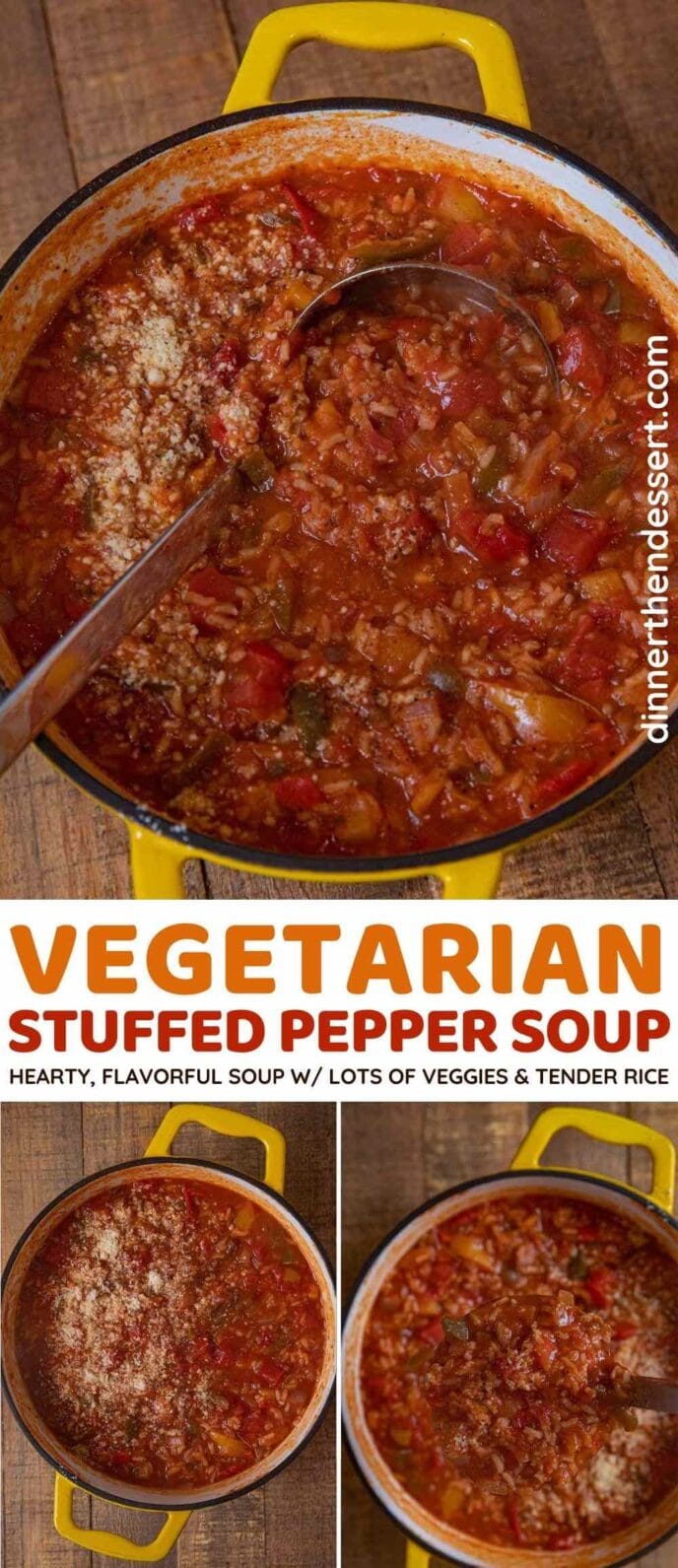 Vegetarian Stuffed Pepper Soup collage