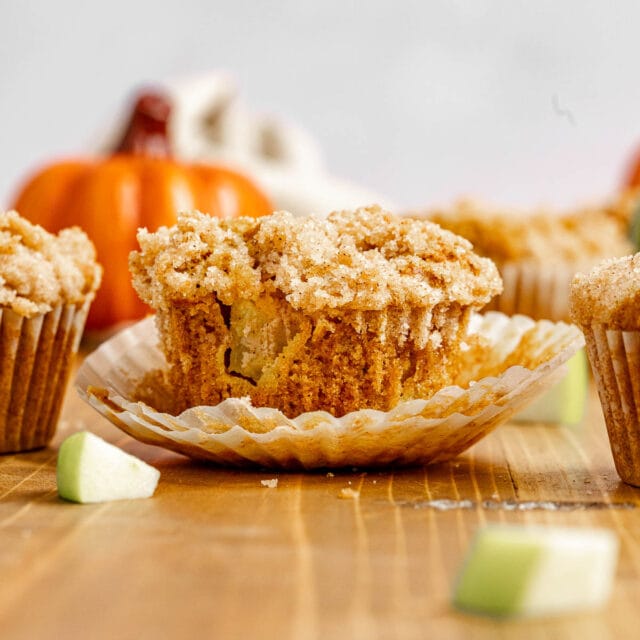 Apple Pumpkin Muffins on table