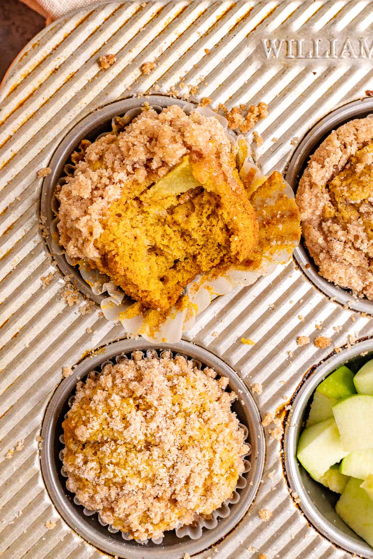 Apple Pumpkin Muffins in baking pan