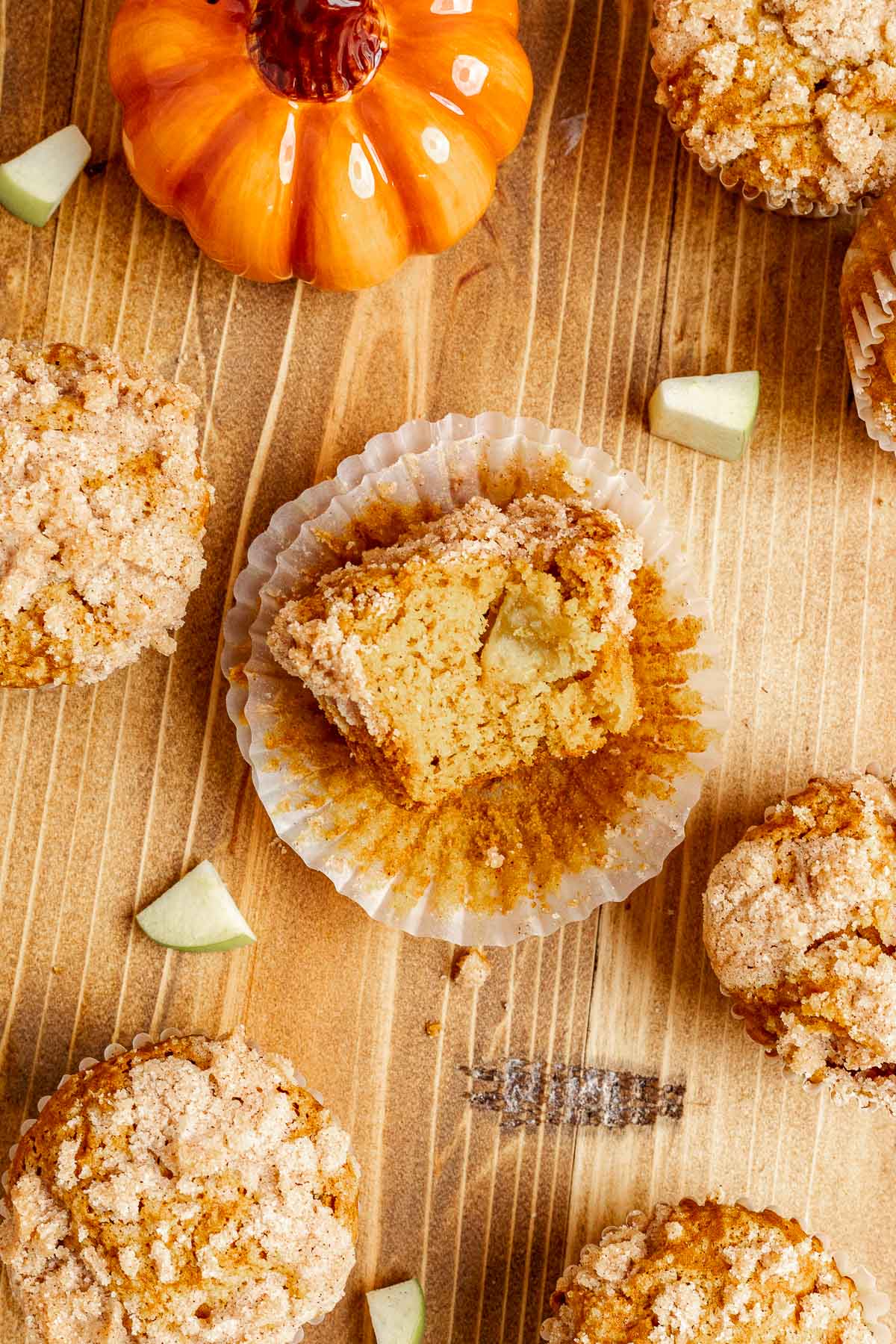 Apple Pumpkin Muffins on table