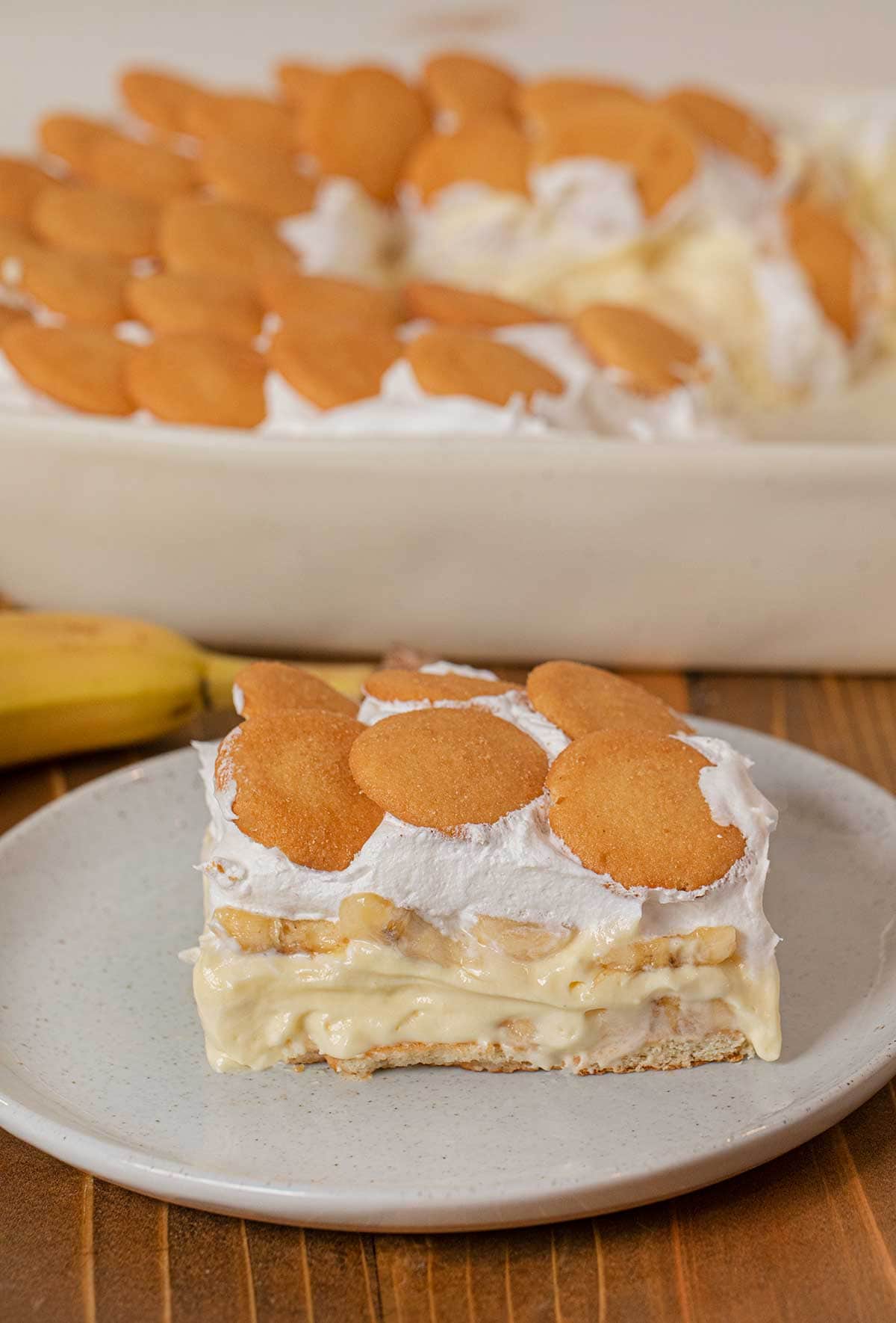 Banana Pudding serving on plate