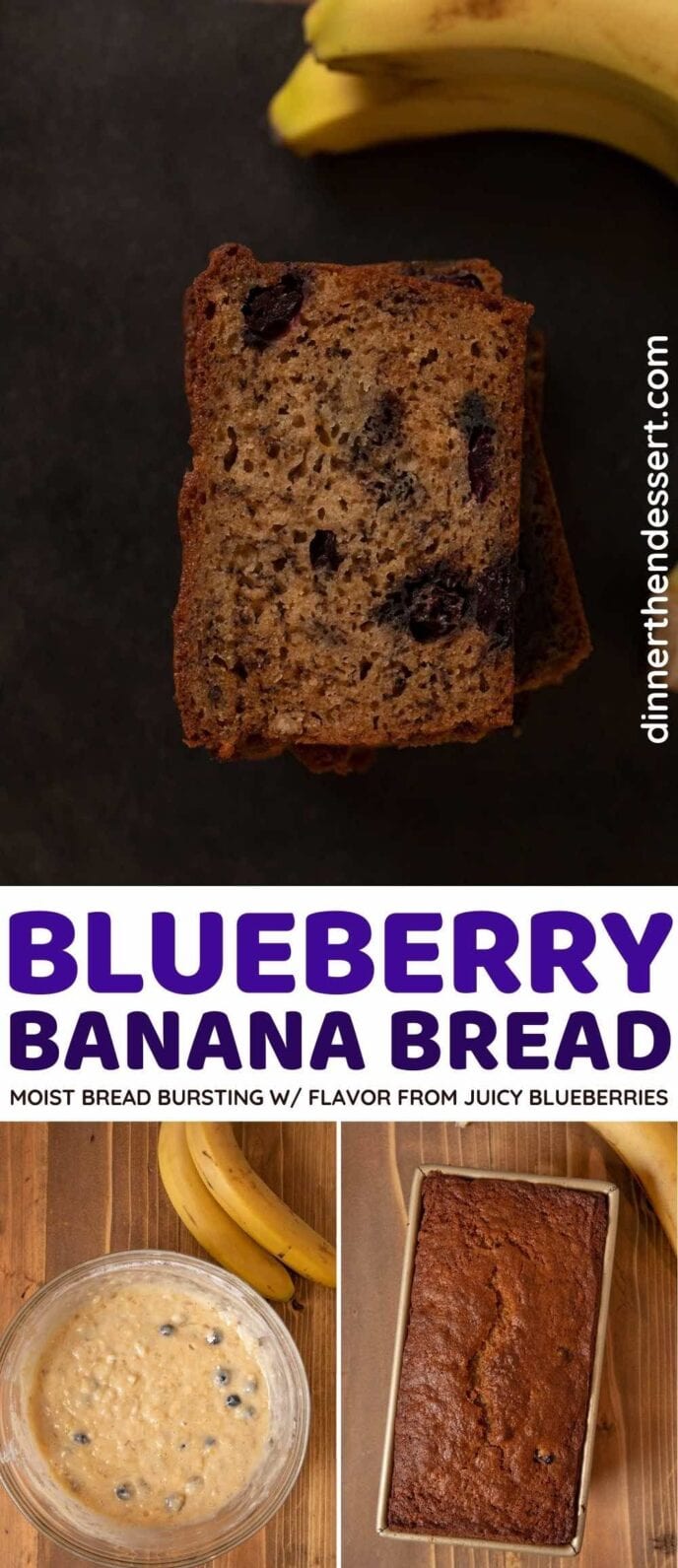 Blueberry Banana Bread collage