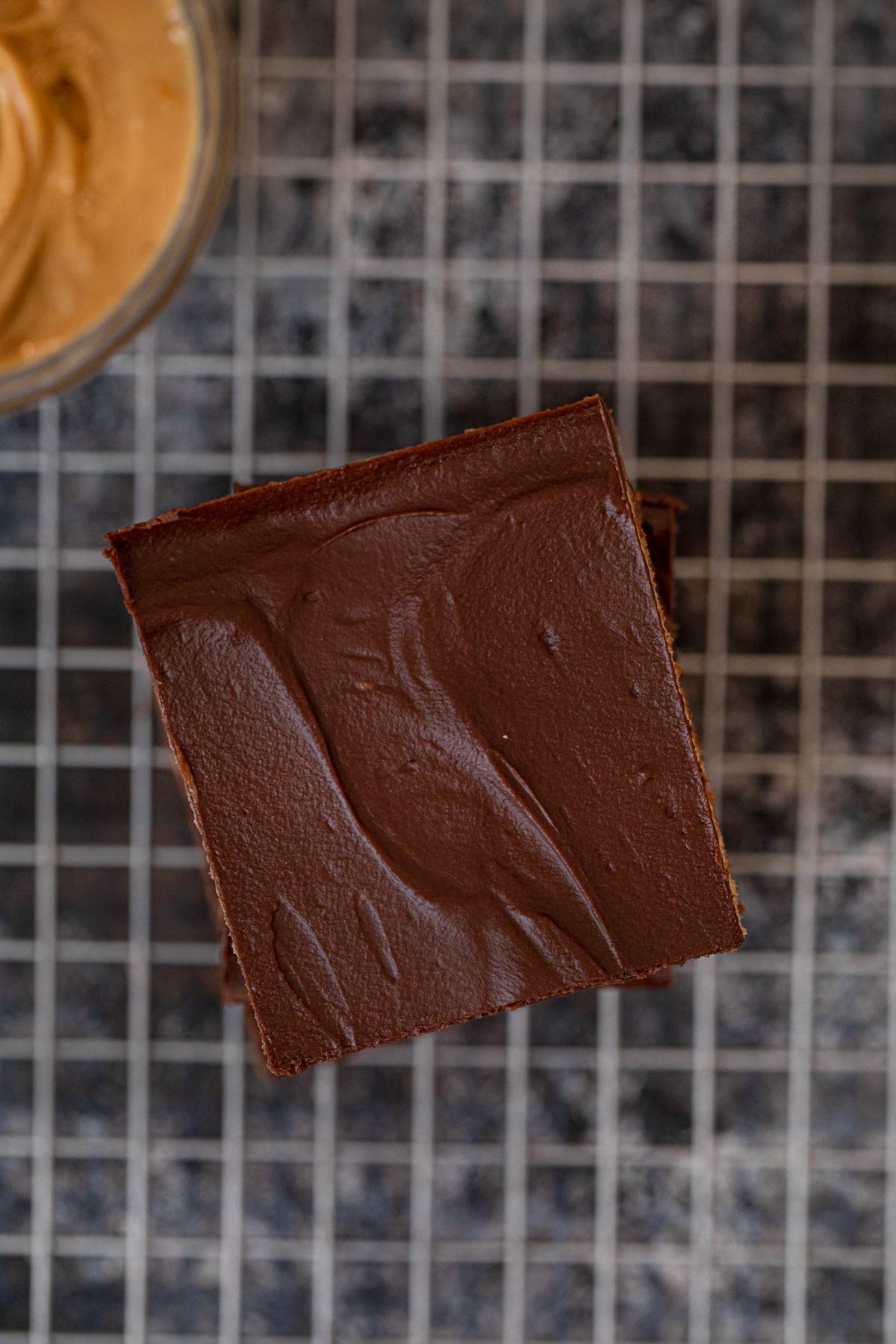 top-down view of Buckeye Brownies in stack