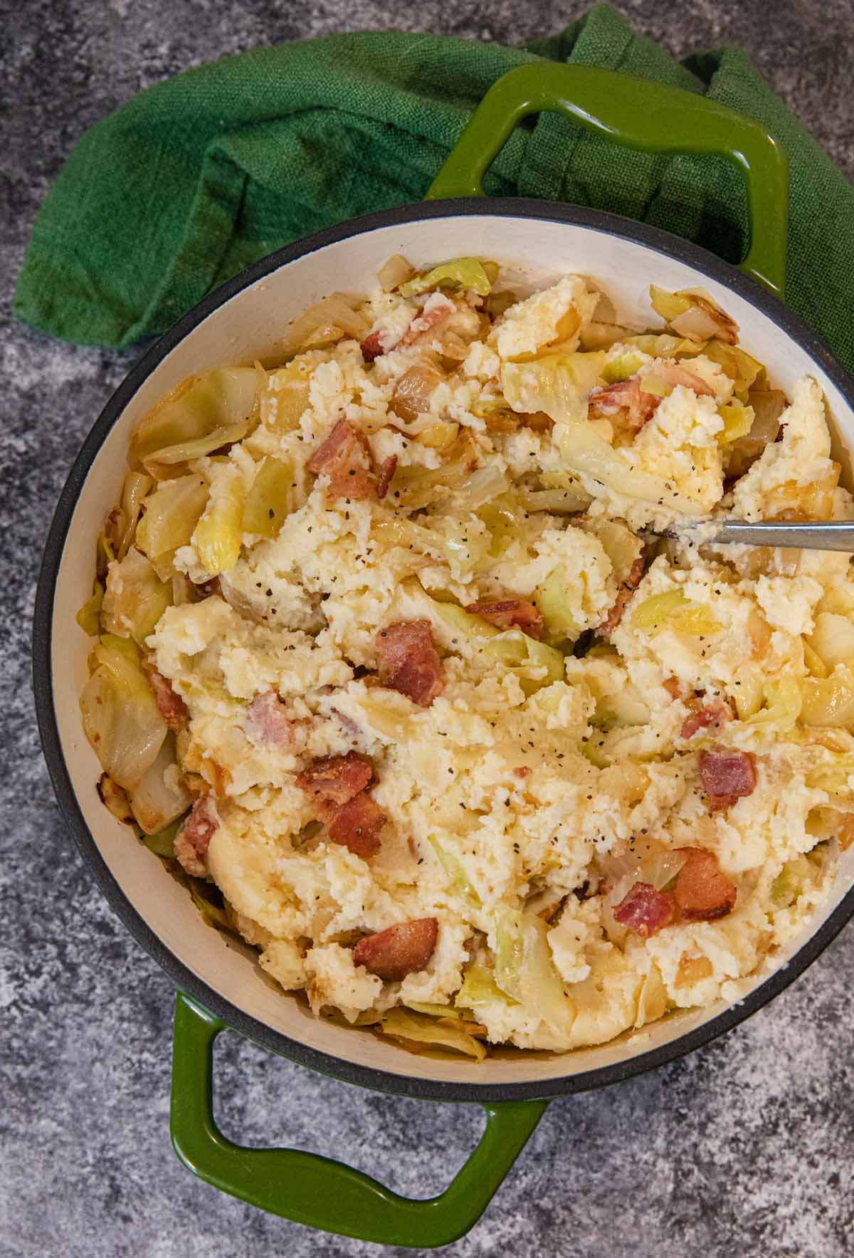 Colcannon Irish Potatoes in pot