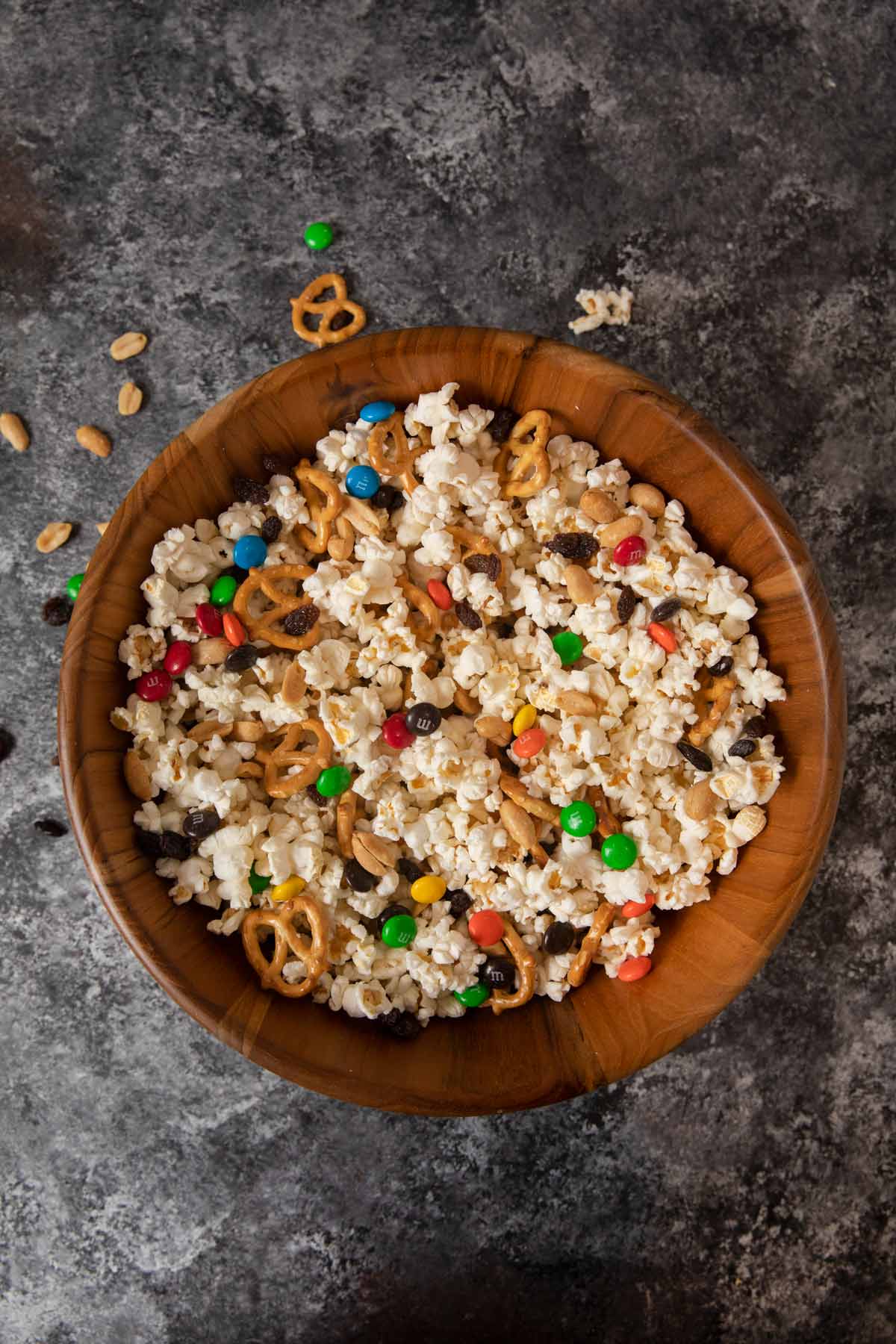 Concession Stand Popcorn Mix in wooden tub