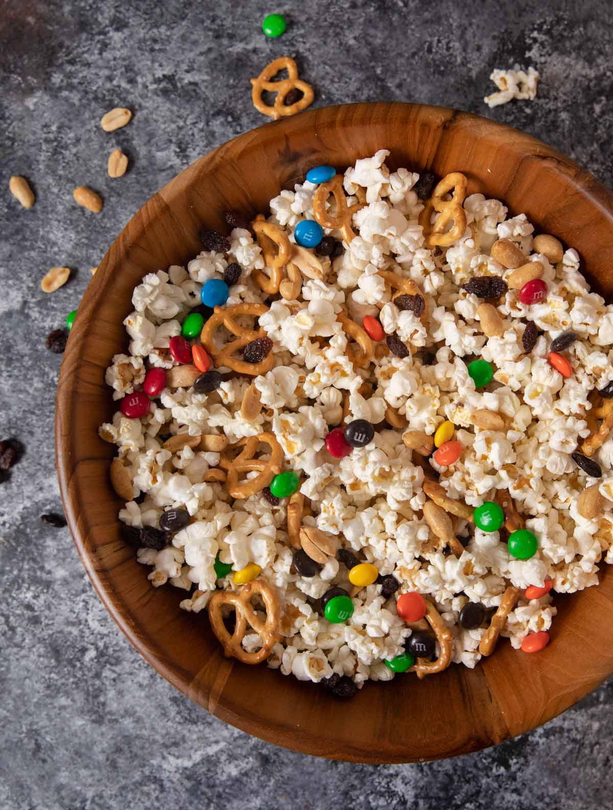 Concession Stand Popcorn Mix in wooden tub