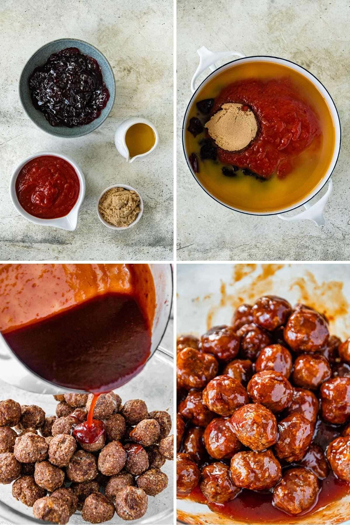 Cranberry Meatballs collage