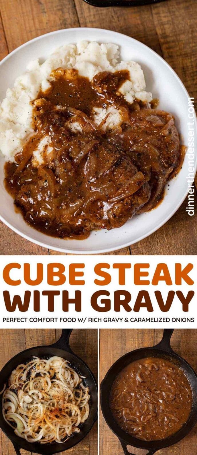 Cube Steak with Gravy collage