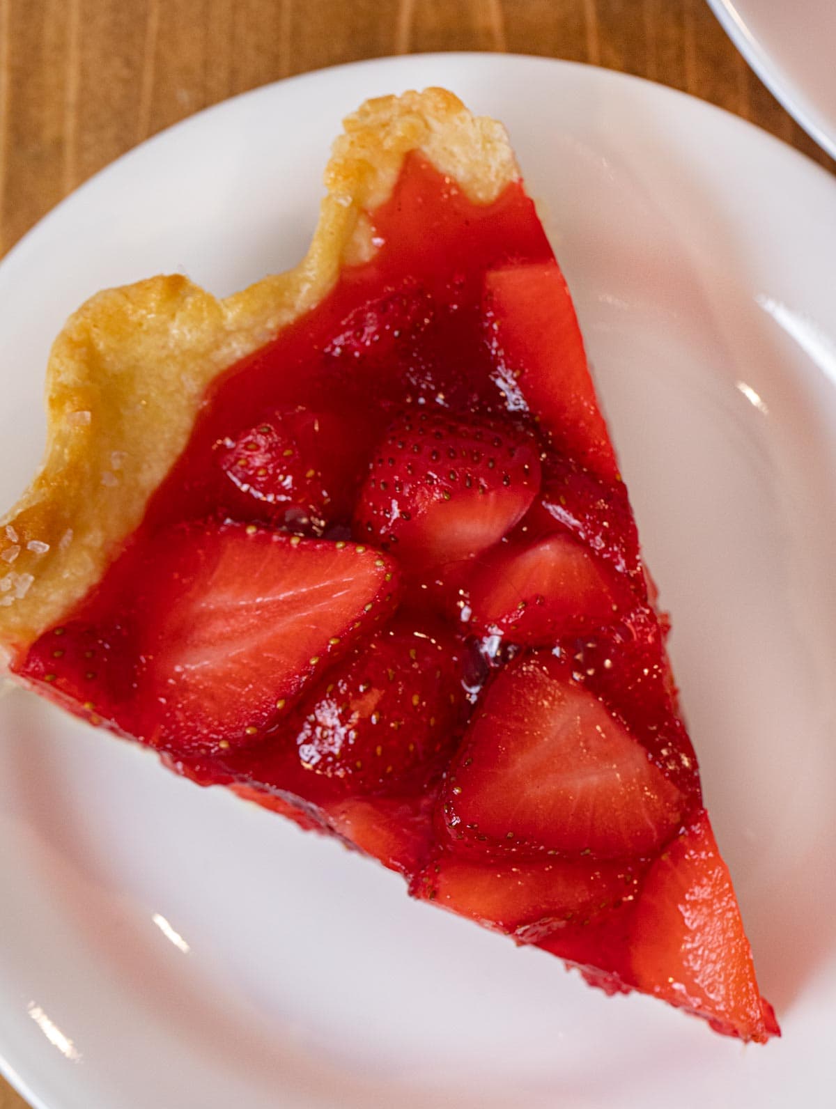 Fresh Strawberry Pie slice on plate