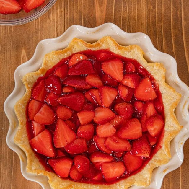 Fresh Strawberry Pie in pie plate