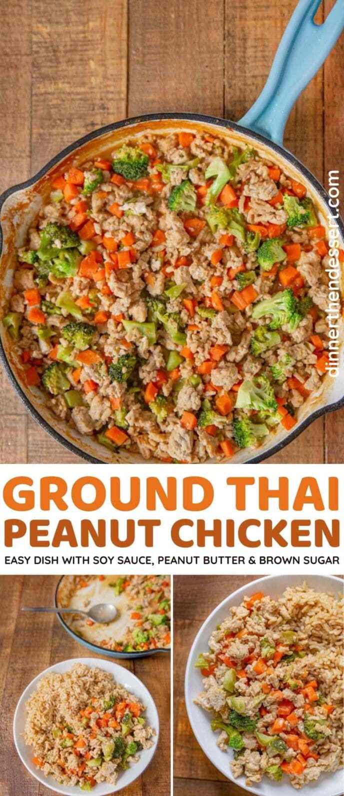 Ground Peanut Chicken collage