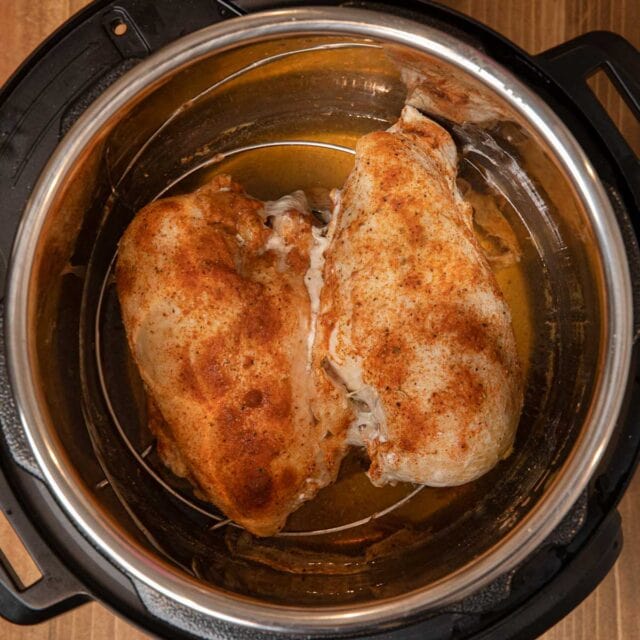 Instant Pot Frozen Chicken Breast in pressure cooker