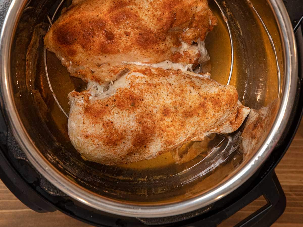 Instant Pot Frozen Chicken Breast in pressure cooker