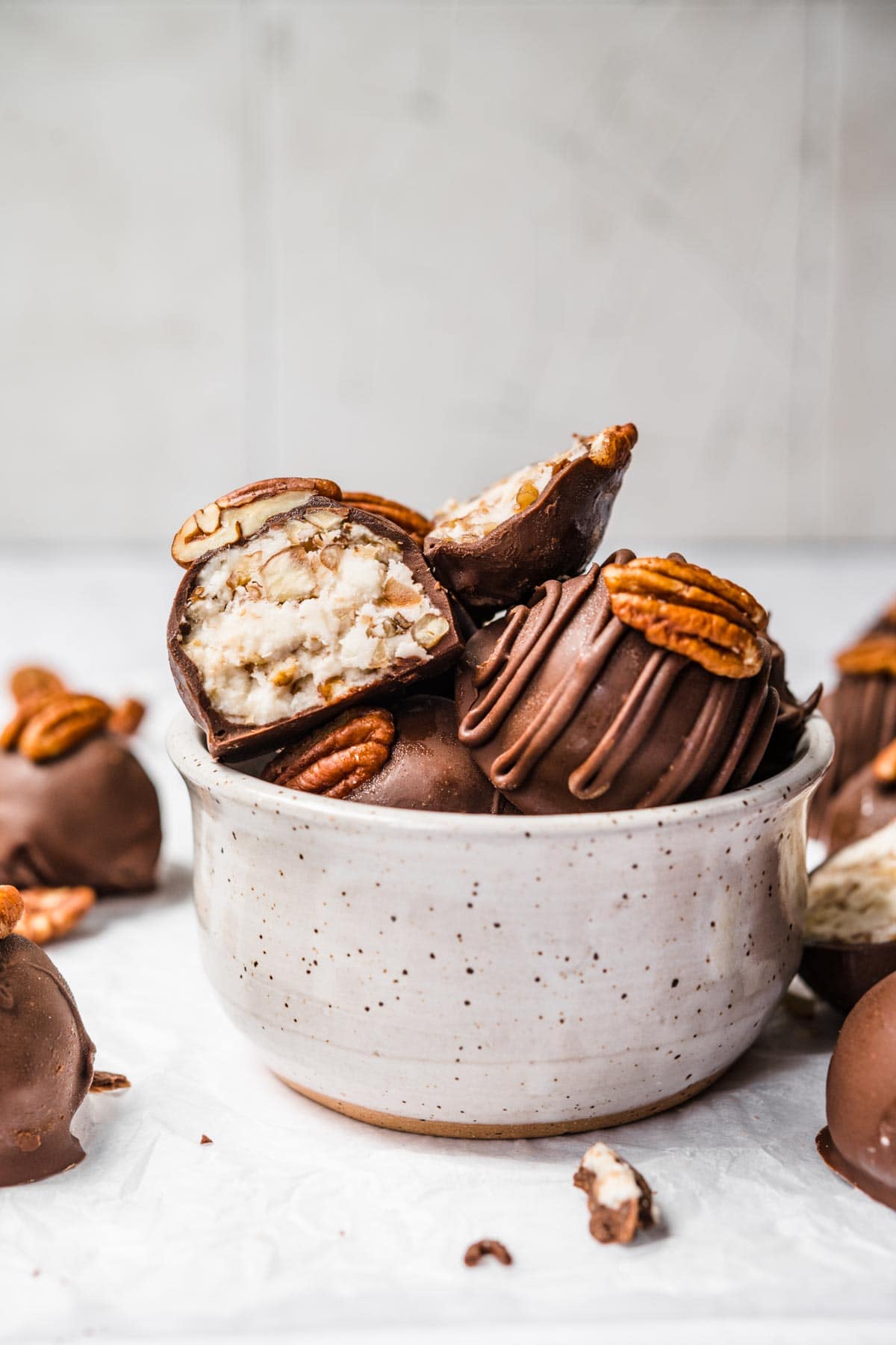 Kentucky Bourbon Balls in serving bowl