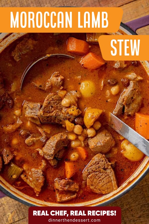 Stew with ladle in a pot