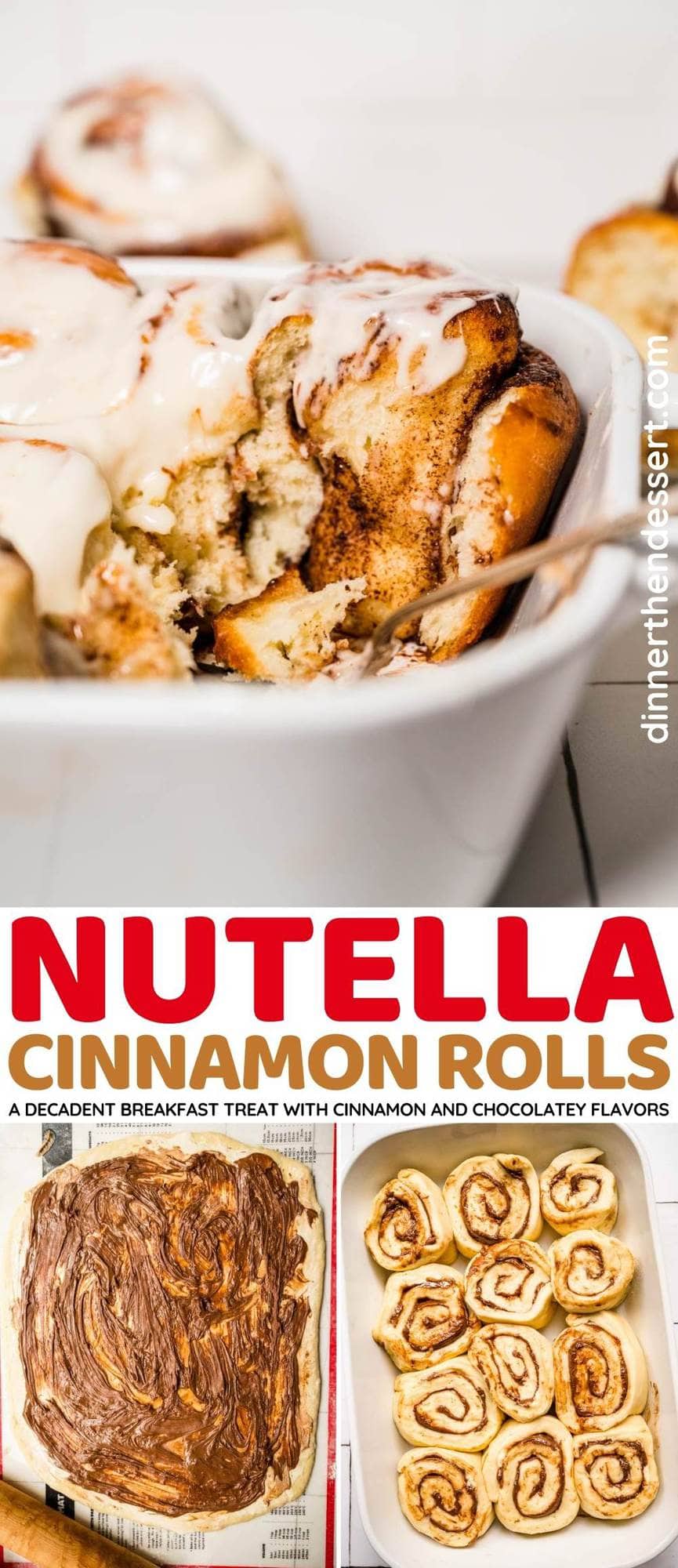 Nutella Cinnamon Rolls collage