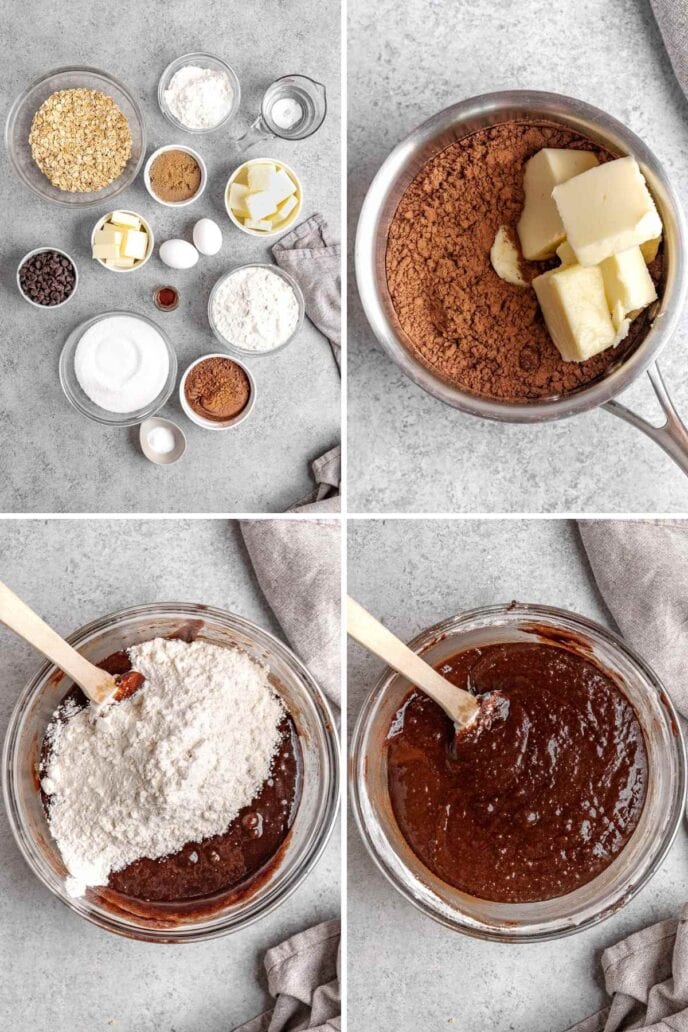 Oatmeal Chip Brownies Collage