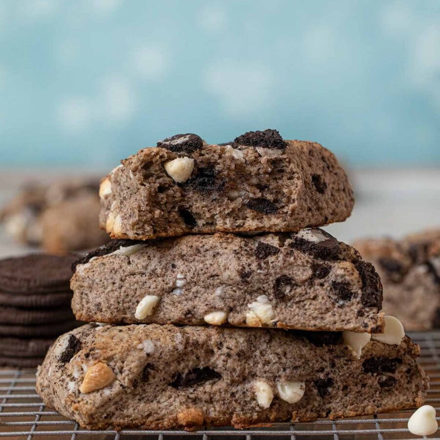Oreo Scones in stack