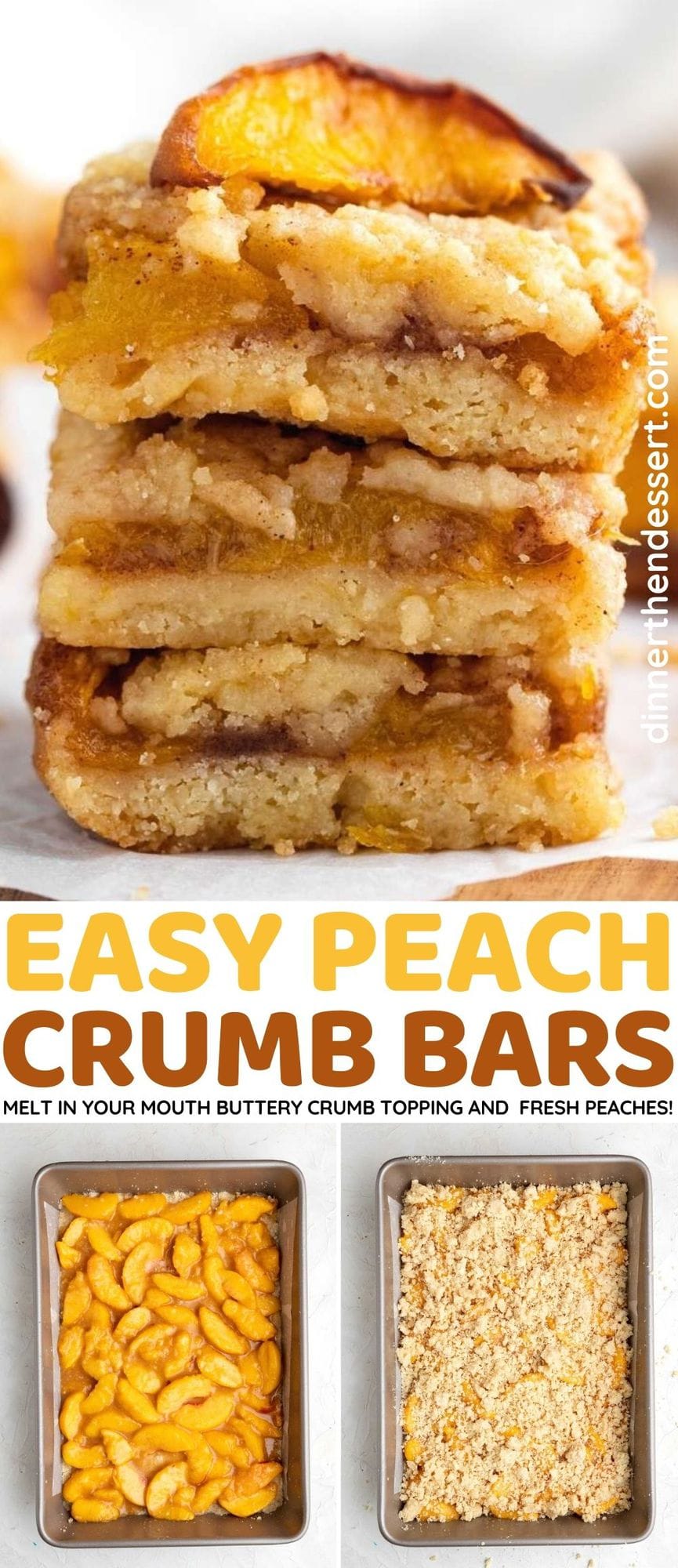 Peach Crumb Bars stack of three