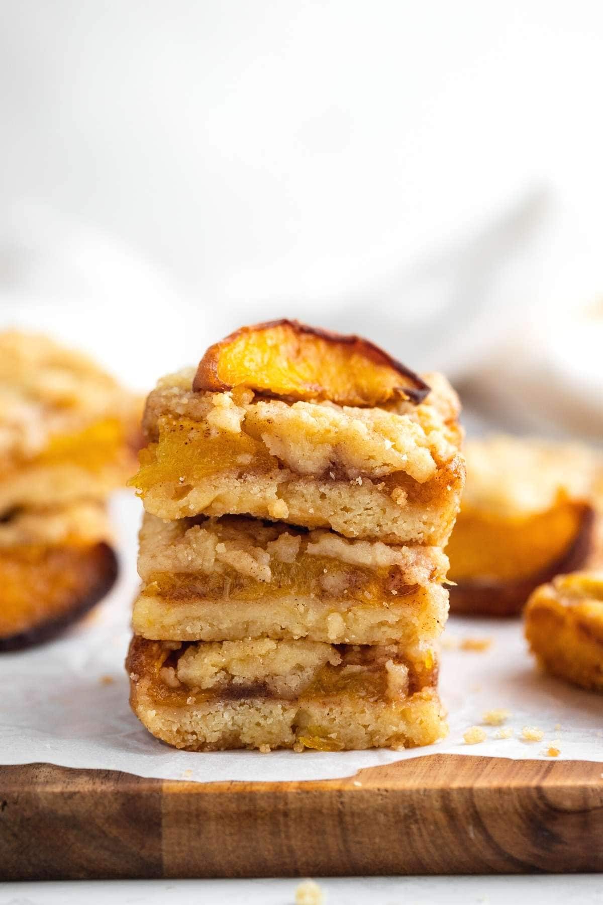 Peach Crumb Bars stack of three