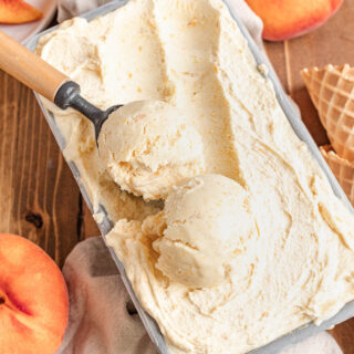 Peach Ice Cream in serving pan 1x1